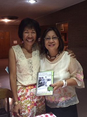 My cousin Leila Eleccion Pereira gave such a stirring endorsement for my book to the San Esteban Schools Alumni Association members in attendance at the Sunday evening dance.