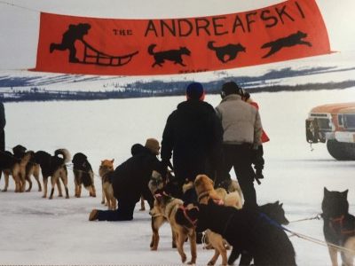 Sled dog race on the Andreafsky River.