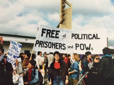 Protesting at San Quentin Prison, Spring 1988.
