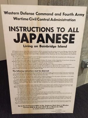 Poster instructing local Japanese Americans of mandatory internment.